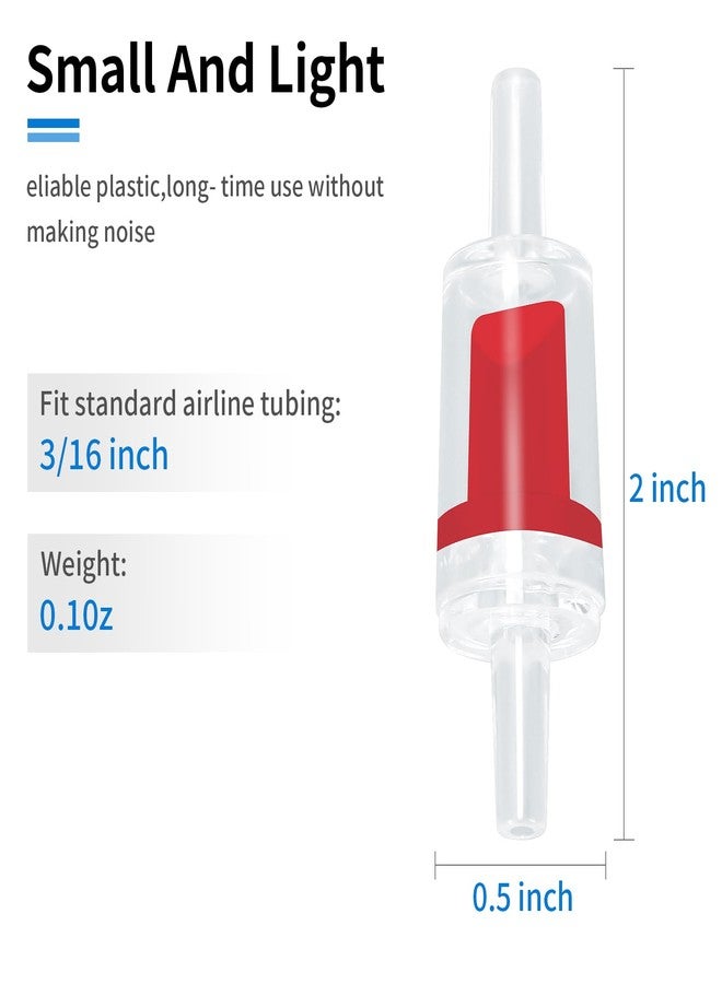 AQUANEAT Aquarium Check Valve, One Way Non Return Valve for Air Pump,Fit for 3/16 Inch Airline Tubing, Fish Tank Accessories, 10pcs (Red) - Image 2